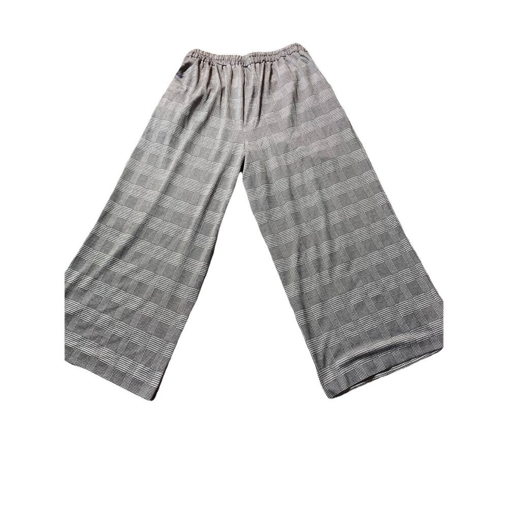 Ashro Sutton Wide-Leg Pant, Gray Checkerboard, Womens 1X, NWOT